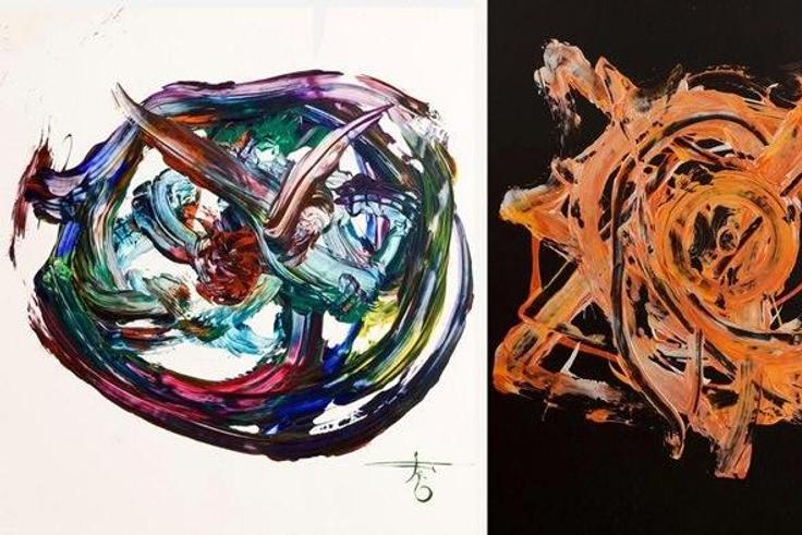 Two of Michael Flatley paintings sold for over €120,000.