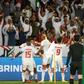 UAE players celebrate their opening goal against India