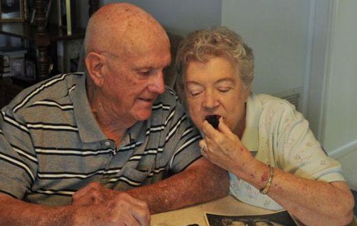 So for every anniversary, Ann and Ken would eat a portion of the cake, and now 60 years after they got married, the couple are still eating a slice of the same wedding cake