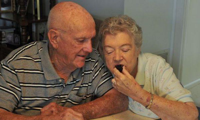 So for every anniversary, Ann and Ken would eat a portion of the cake, and now 60 years after they got married, the couple are still eating a slice of the same wedding cake