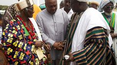 President John Mahama interacting with some Dagbon chiefs