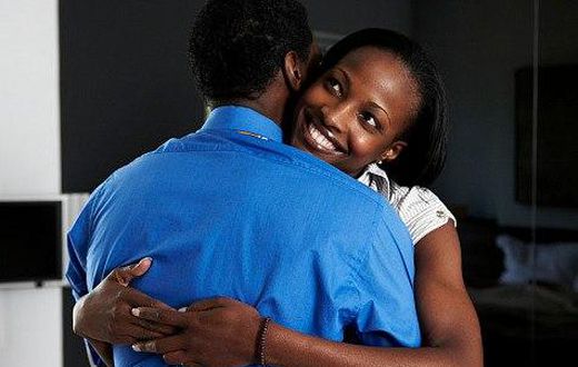 Couple embracing