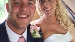 Joe, pictured with Laura, said, 'I got the drawings from the cake maker and got someone to make an exact polystyrene replica with real icing on the outside'