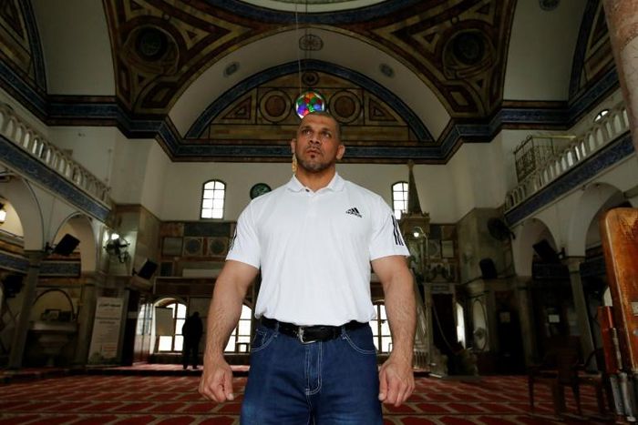 Ibrahim Masri was sacked as chief muezzin of the El-Jazzar mosque after taking part in a bodybuilding contest