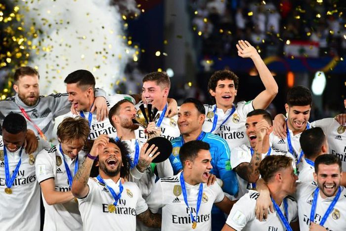 Financial top dogs Real Madrid celebrate winning the FIFA Club World Cup final
