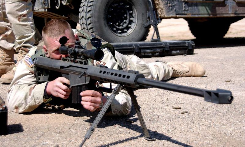 A US soldier in sniper training.