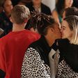 Jaden Smith and girfriend Sarah Snyder kiss at NYFW 2015