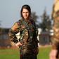 A fighter of the Kurdish Women's Protection Units (YPJ) attends the funeral of an allied Arab fighter on December 21, 2018, among hundreds killed in a four-month-old US-backed offensive against the Islamic State group's last Syria stronghold