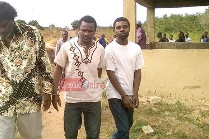 The three suspects. From Left Richard Ananfio, Simon Larry and Daniel Aidoo.