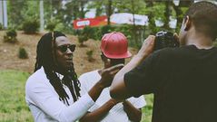 Mugeez and Deemoney on set