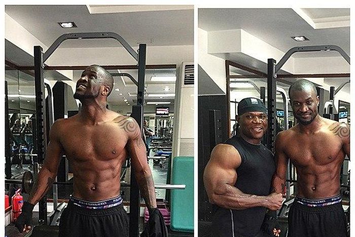 Peter Okoye at the gym