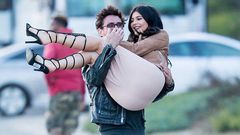 Kylie Jenner swept off her feet on Malibu beach