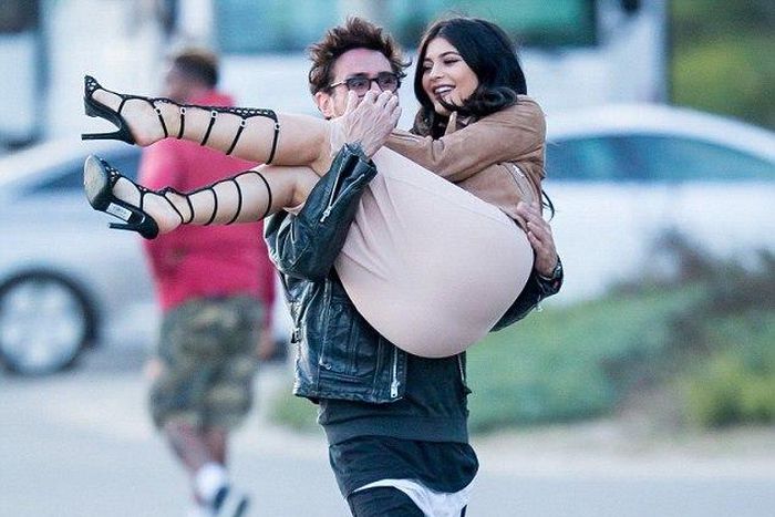 Kylie Jenner swept off her feet on Malibu beach