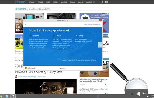 A screenshot of the upgrade already available to select users