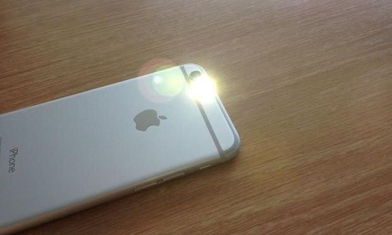 iPhone 6 with flashing LED light.