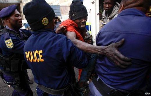 Police in Johannesburg have detained a number of foreigners after raids on buildings in the city