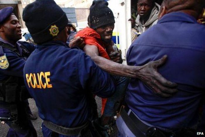 Police in Johannesburg have detained a number of foreigners after raids on buildings in the city
