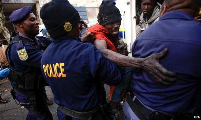 Police in Johannesburg have detained a number of foreigners after raids on buildings in the city