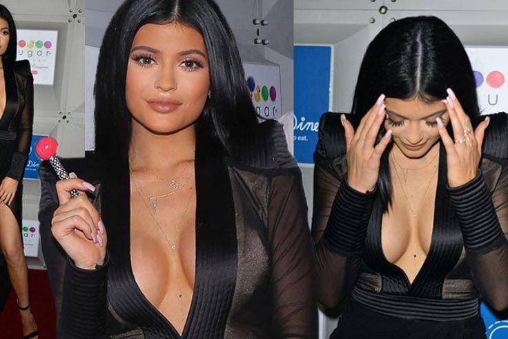 Kylie Jenner appears with larger boobs for Sugar Factoru launch in Miami