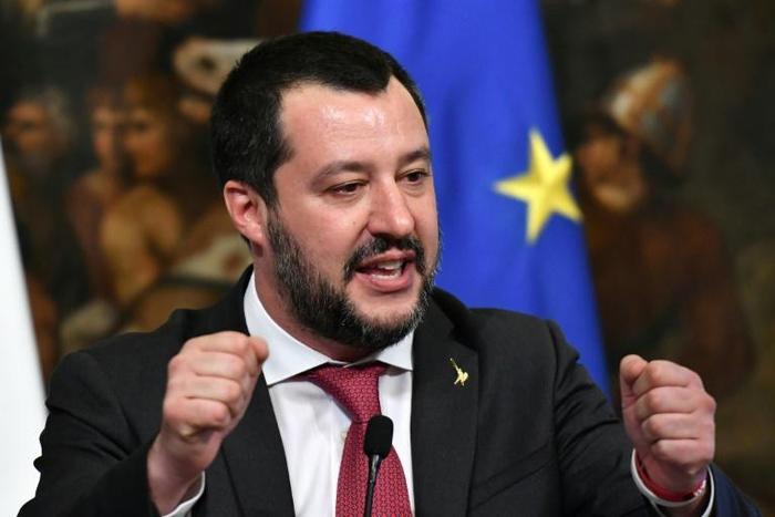 Italy's Interior Minister and deputy PM Matteo Salvini gestures as he speaks during a press conference in Rome January 17, 2019