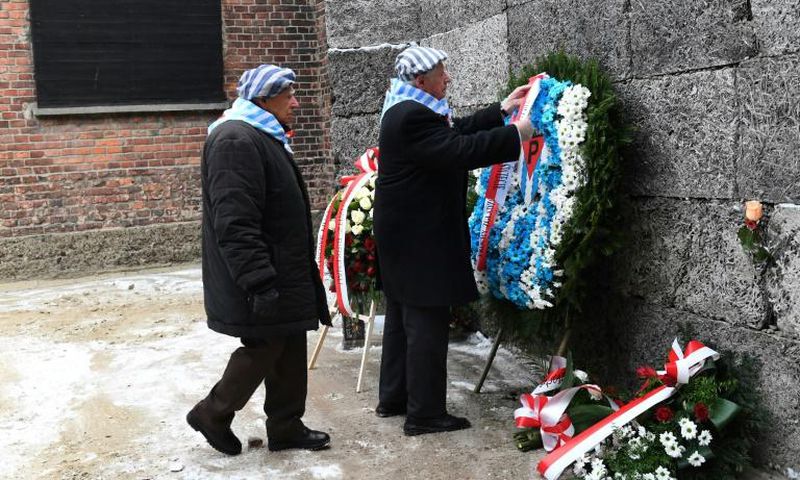 Former prisoners attended the ceremony marking the 74th anniversary of the liberation of former German Nazi death camp Auschwitz-Birkenau