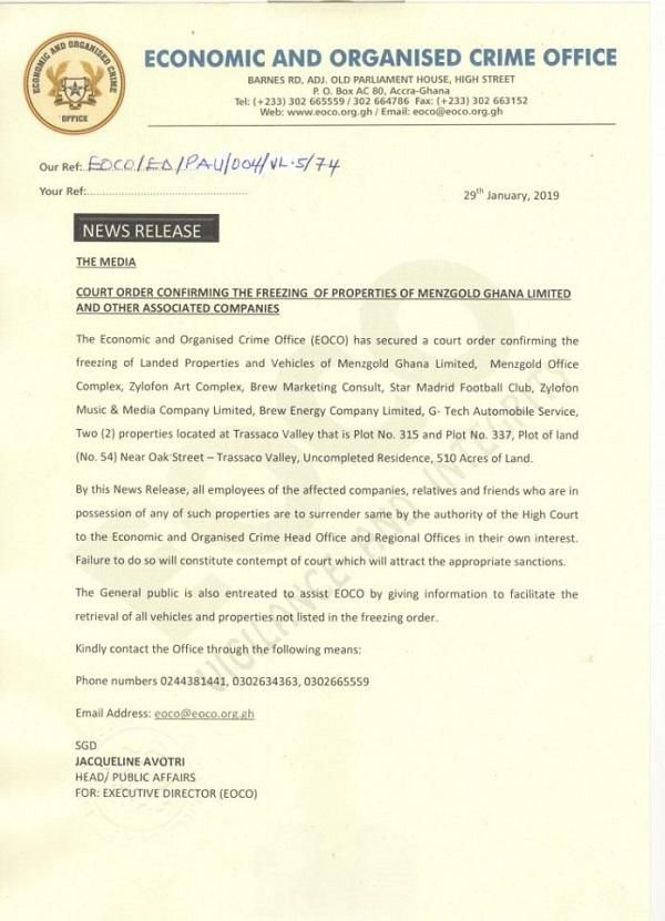 EOCO statement