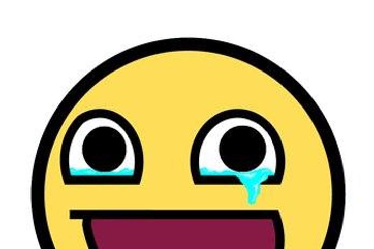Happy crying emoticon