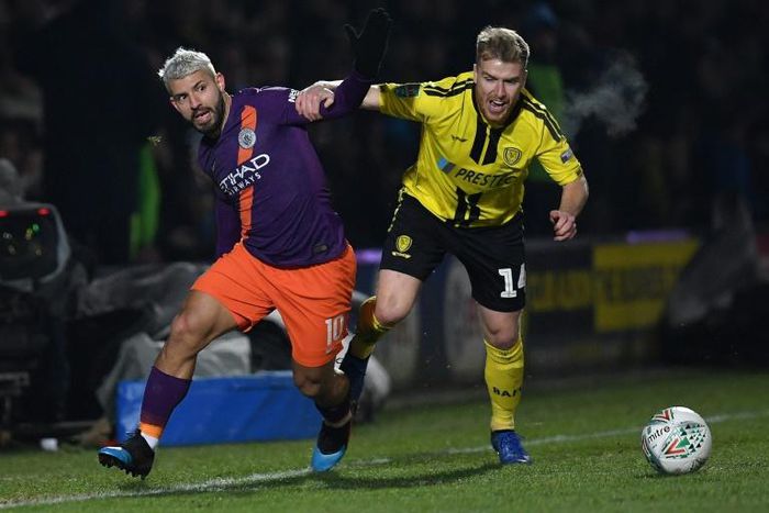 Sergio Aguero finished off Burton in the League Cup semi-finals