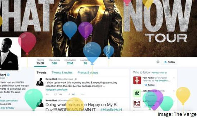 Twitter first debuted the birthday celebration feature on comedian Kevin Hart's page