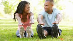 Couple exercising together