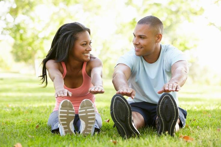 Couple exercising together