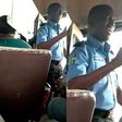 Video shows Nigerian police officer preaching vigorously in a commercial bus