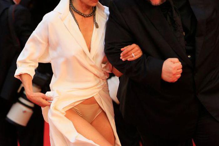 Sophie Marceau suffers wardrobe malfunction at 2015 Cannes Film Festival