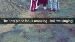 Reekado Banks with his parents in front of the completed house