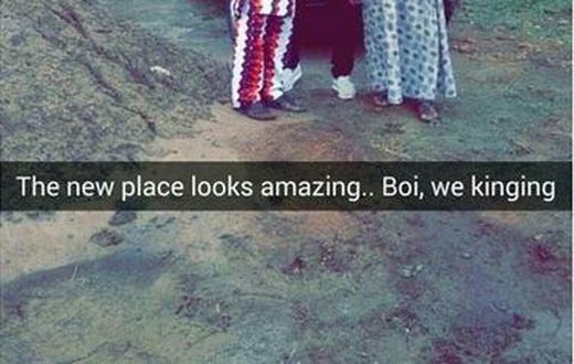 Reekado Banks with his parents in front of the completed house