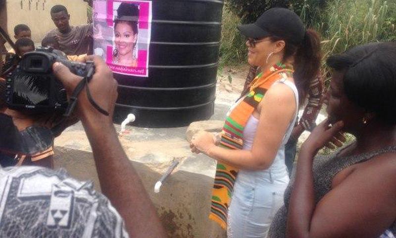 Nadia Buari commissions two boreholes in Eastern Region