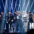 Some of the winners at the South African Music Awards (SAMAs) celebrate their victory on stage on Saturday, 18 April 2015.
