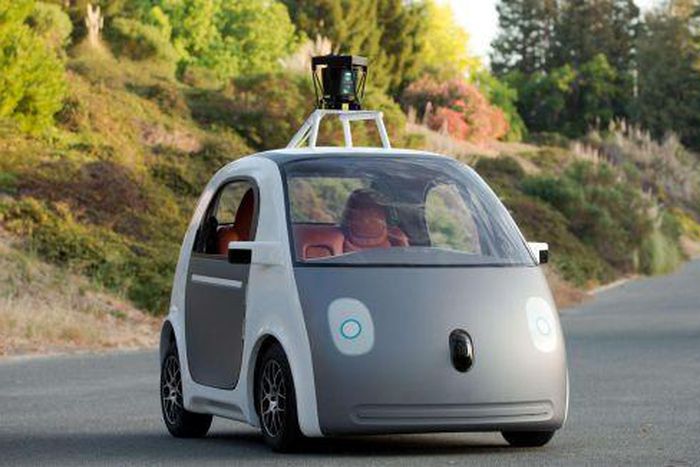 Google's self-driving two seater car.