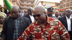 President John Mahama at the grounds