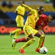 Kaizer Chiefs star Khama Billiat (L) playing for Zimbabwe against Tunisia during the 2017 Africa Cup of Nations in Gabon.