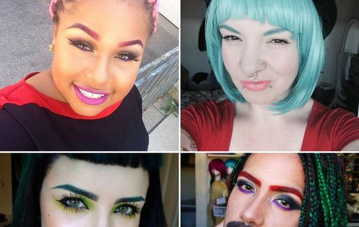 Rainbow eyebrow beauty trend