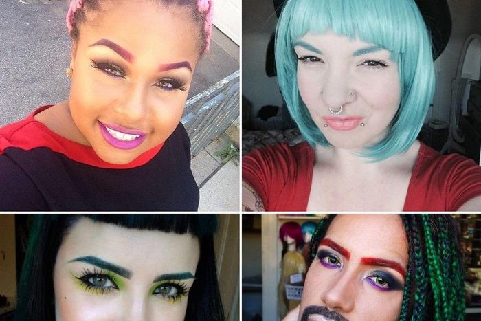 Rainbow eyebrow beauty trend