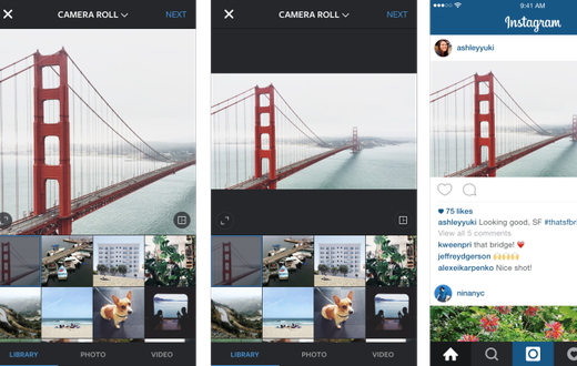 Instagram has dropped the compulsory square cropping for pictures