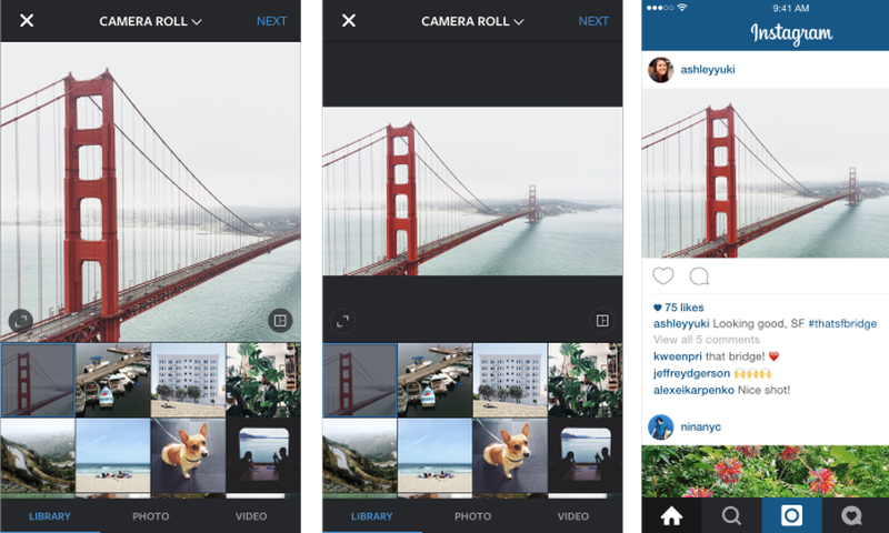 Instagram has dropped the compulsory square cropping for pictures