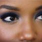 Sultry navy blue smokey eye makeup
