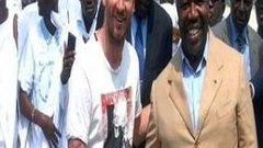 Lionel Messi shortly after laying the foundation stone