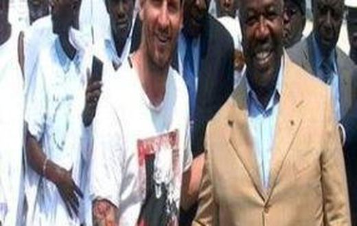 Lionel Messi shortly after laying the foundation stone