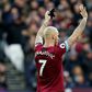 Fond farewell?: Marko Arnautovic appeared to wave goodbye to the West Ham fans during Saturday's 1-0 win over Arsenal