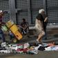 Residents of Caracas now sell and exchange second-hand clothes, shoes and other goods in the streets