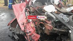 One of the cars involved in the accident